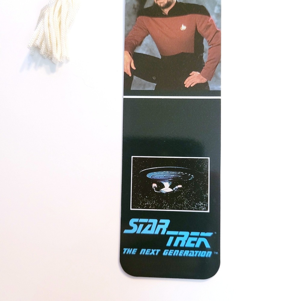 Vintage 90s Star Trek William Riker Bookmark -Jonathan Frakes - 1991 Antioch USA - Picture 8 of 10